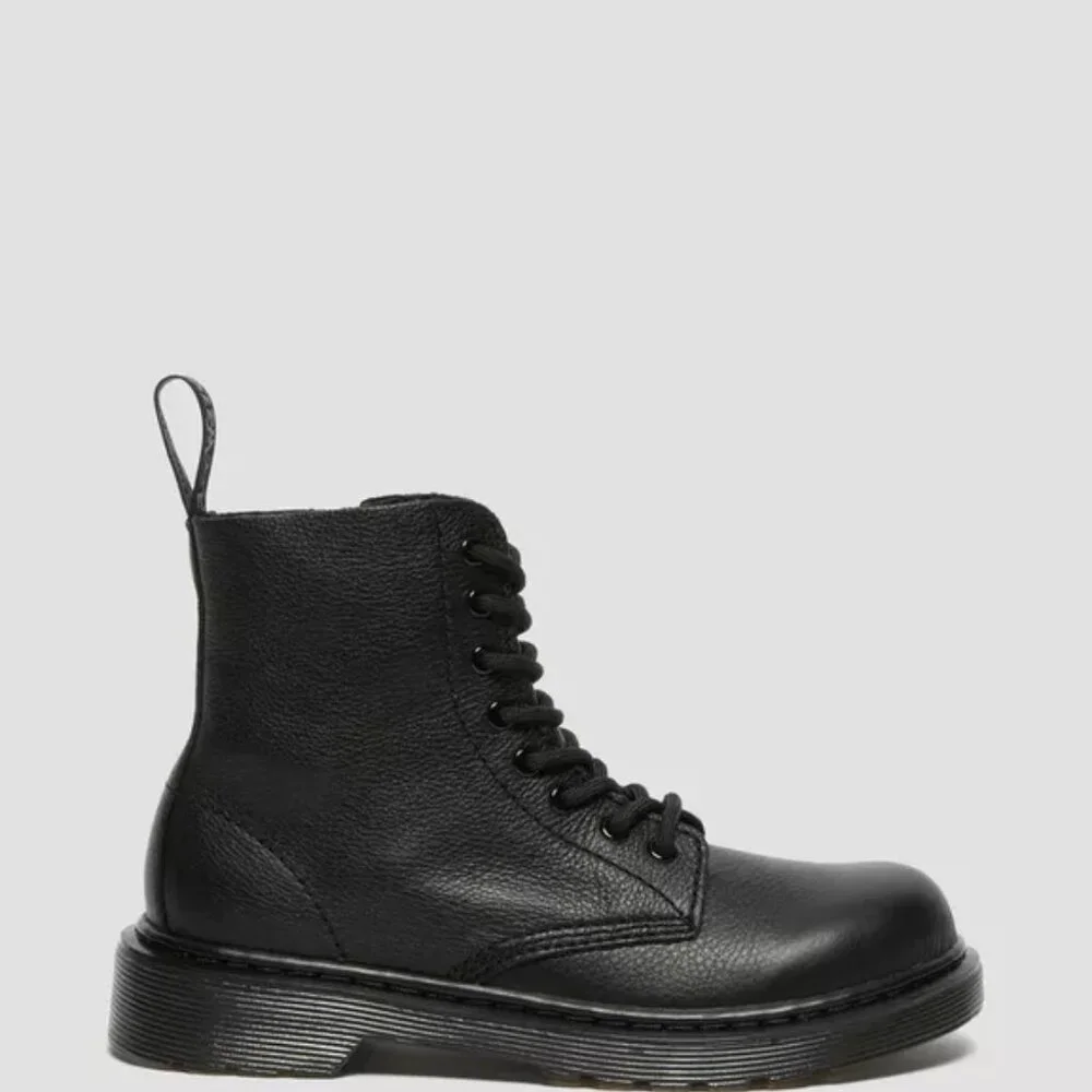 Dr. Martens Girl's Black Pascal Mono 1460 Leather Ankle Moto‎ Boots Size 2